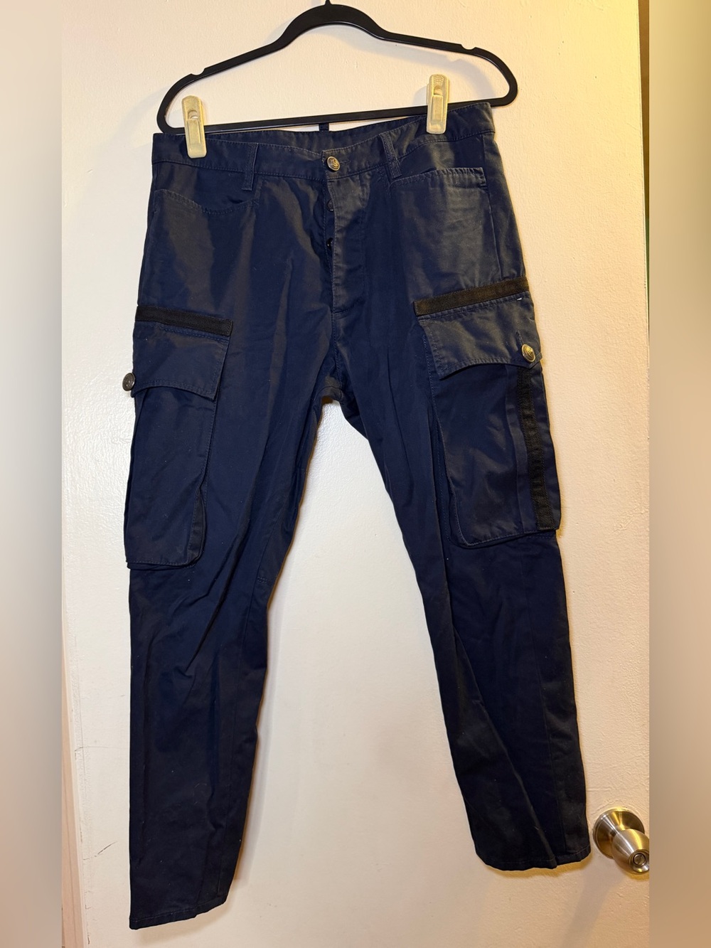 DSQUARED2 Navy Cargo Pants with Utility Pockets